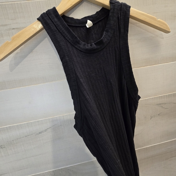 {XS} Free People Movement "Blissed Out" Ribbed Racerback Tank Top Black - Picture 4 of 8